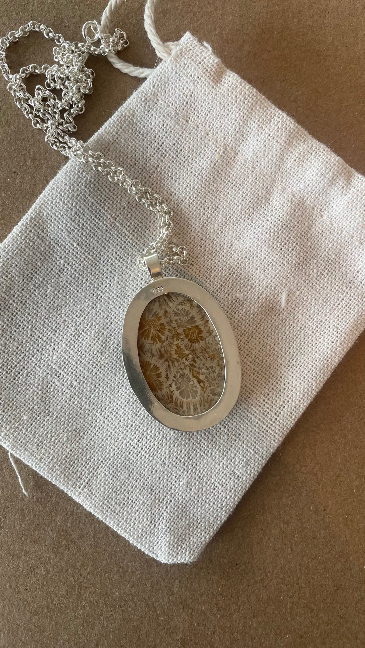 Fossilised Coral Pendant - PENDANT ONLY
