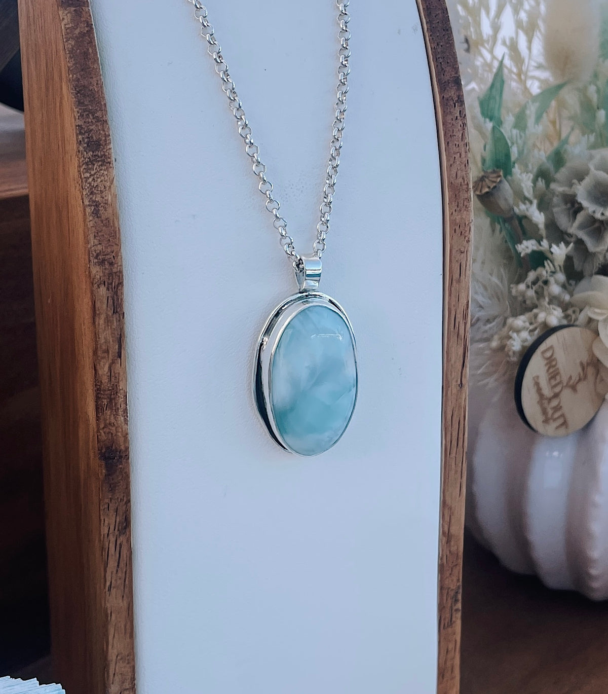Oval Larimar Pendant - PENDANT ONLY