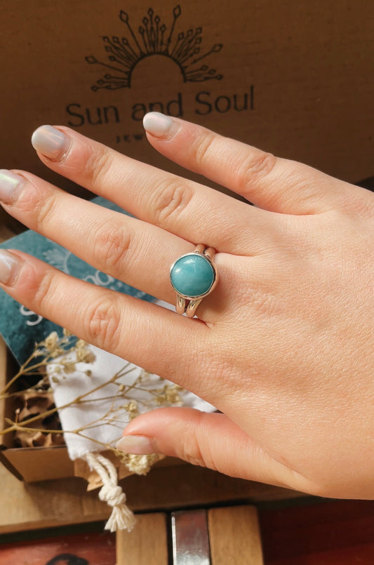 Amazonite Ring Size 8