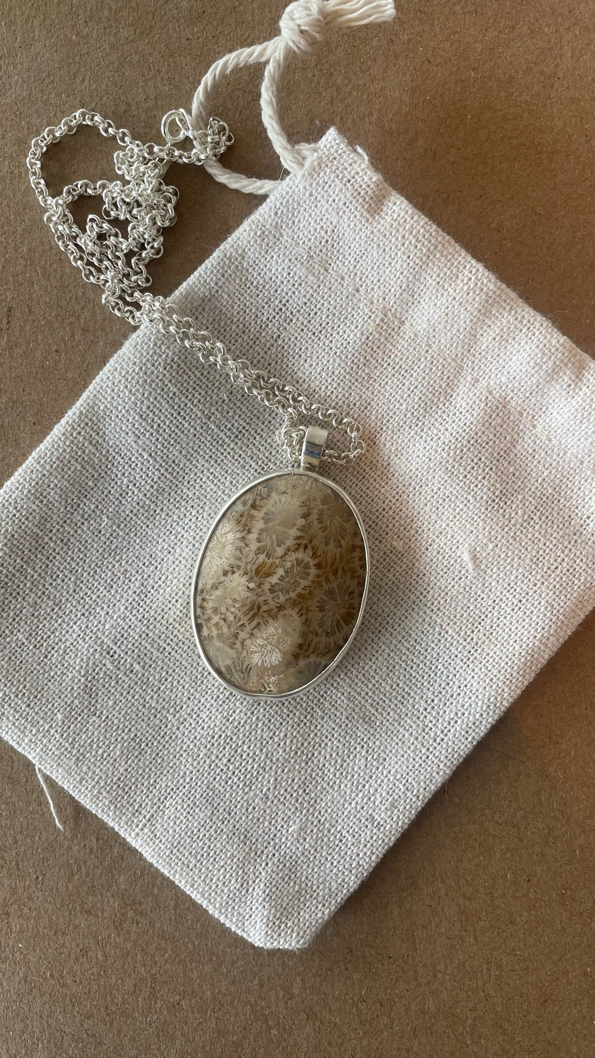 Fossilised Coral Pendant - PENDANT ONLY
