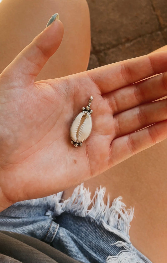 Natural White Cowrie Pendant - PENDANT ONLY