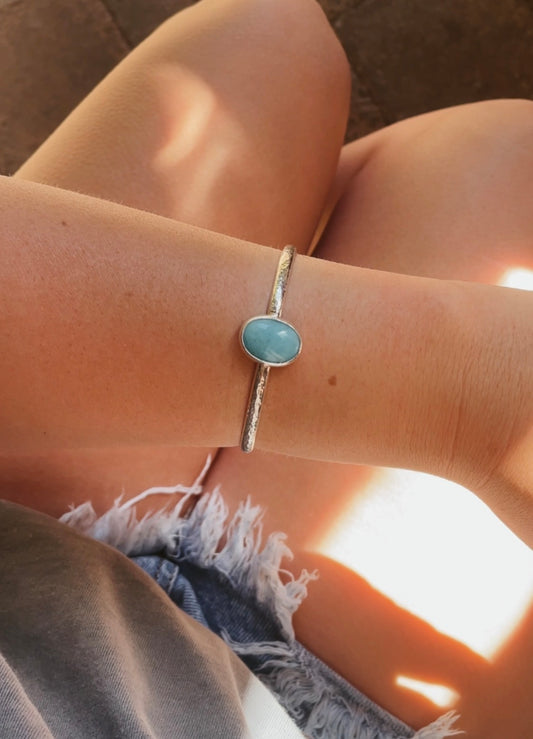 Hammered Amazonite Cuff
