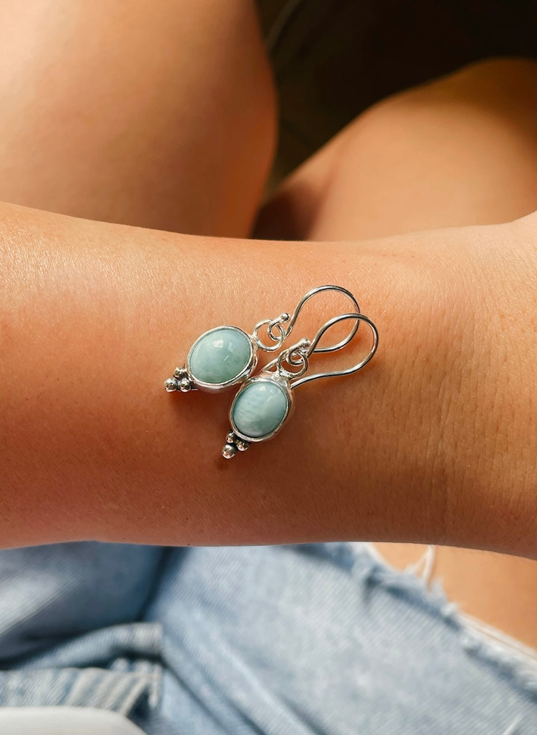 Larimar Goddess Earrings