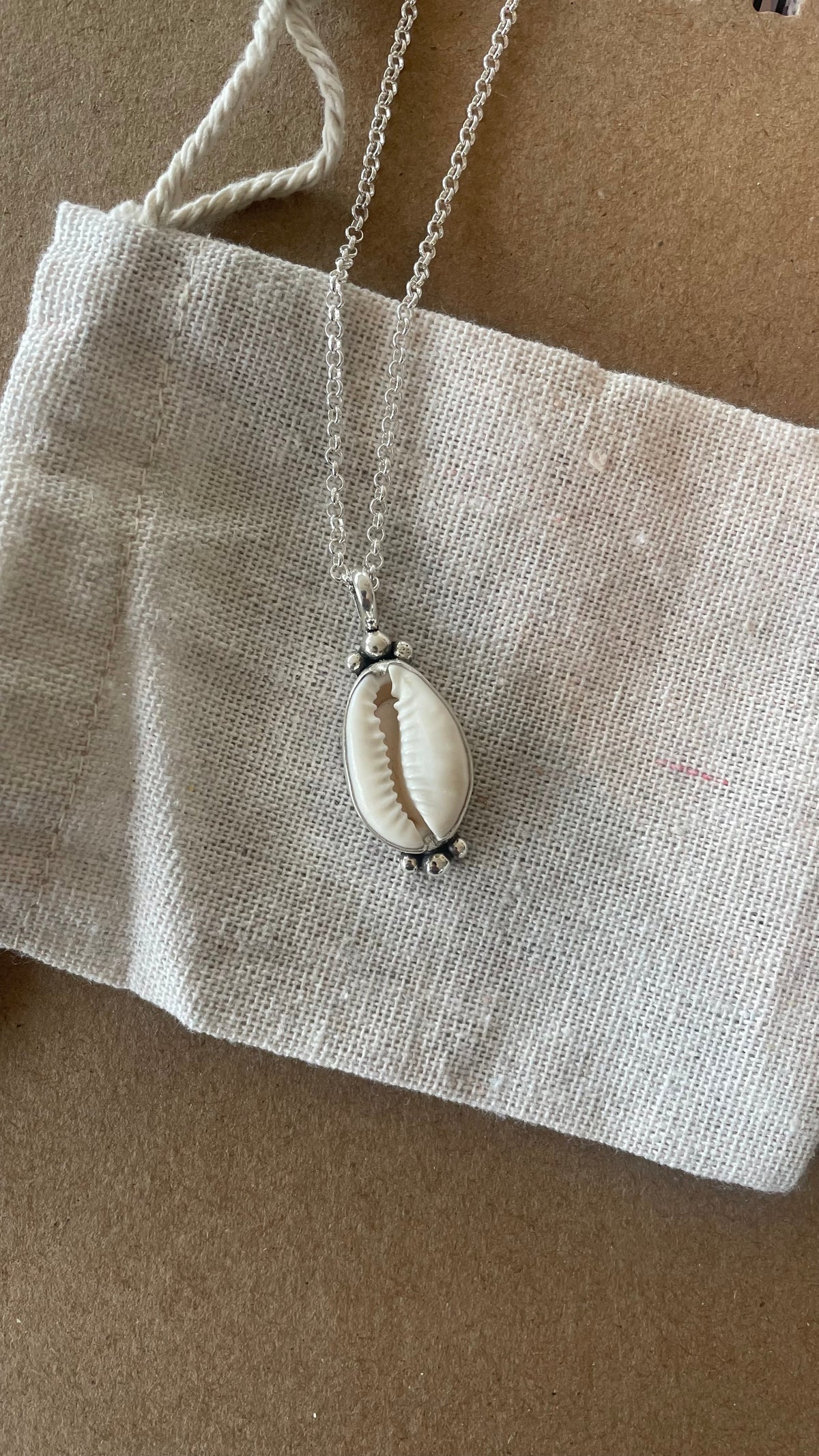 Natural White Cowrie Pendant - PENDANT ONLY