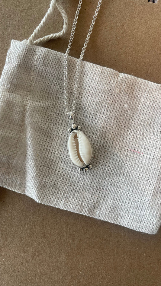 Natural White Cowrie Pendant - PENDANT ONLY