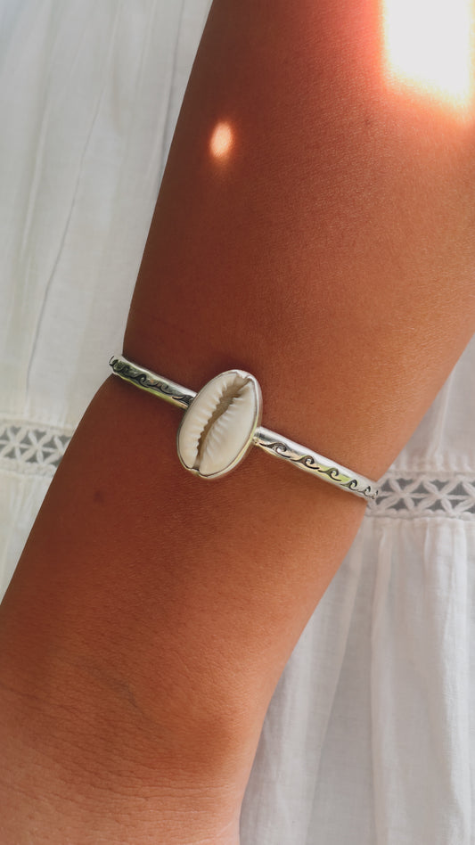 Wave Cowrie Cuff