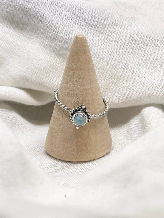 Twisted Larimar Ring