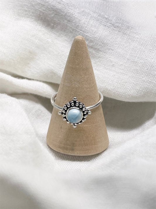 Round Larimar Ring