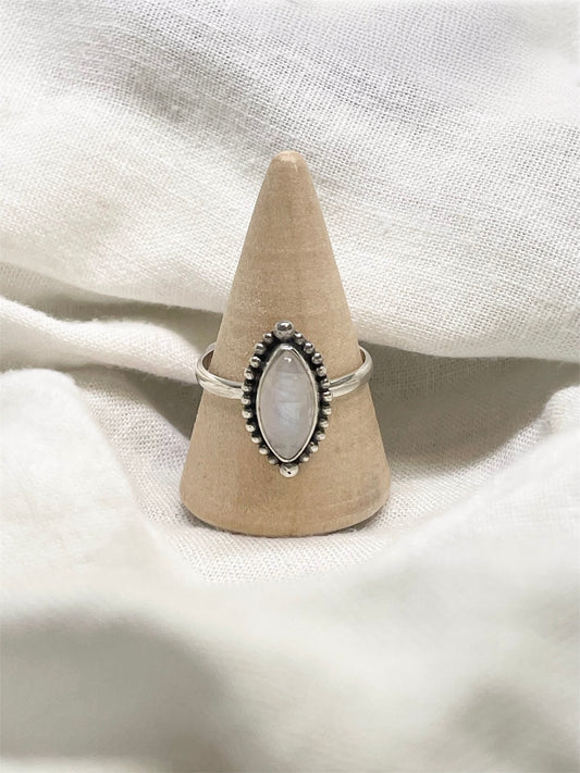 Diamond Moonstone Ring