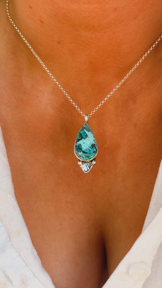 Teardrop Shattuckite Pendant